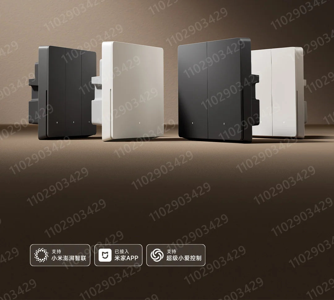 Xiaomi Smart Switch Wall Switch Double Key Dual Control Live Neutral Line Work For Smart Light Remote Control Switch Mi Home New