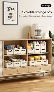 Kitchen Storage Box Retractable Multifunctional Storage Basket Cabinet Desktop Snack Spice Storage Box Fridge Kitchen Organizer