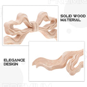 European Wood Carved Applique Corner Onlay Bow Knot Wall Decor For Home Bedroom Living Room Diy Wooden Wall Art