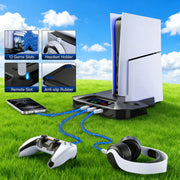 for PlayStation 5 Console Cooling Station With Dual Controller Charging Station for PS5/PS4/Slim/Pro Charger Built-in