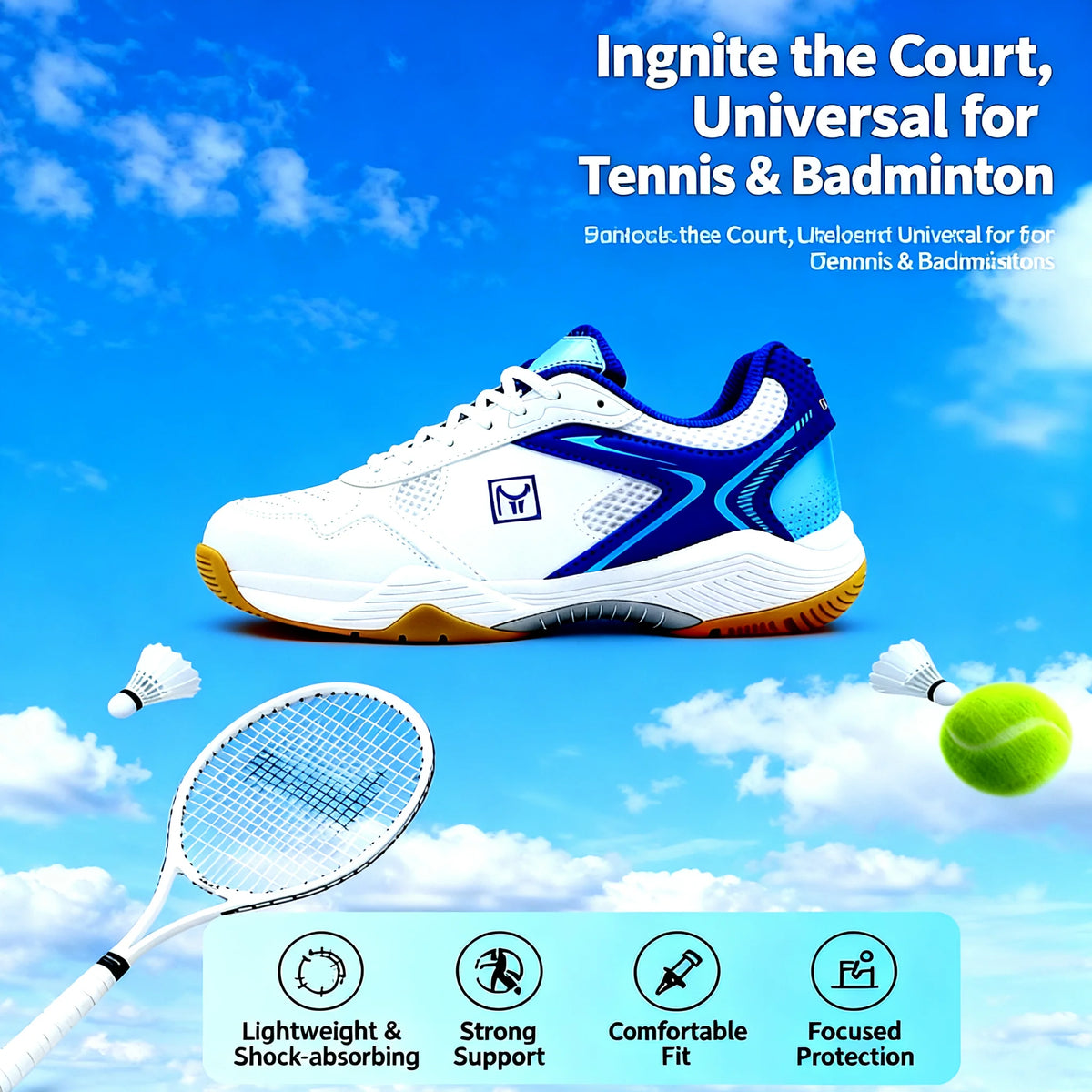 Tennis Shoes Wear-Resistant Non-Slip Cushioning Tennis Court Training Match Men Women Professional Anti-Twist Sports Functional