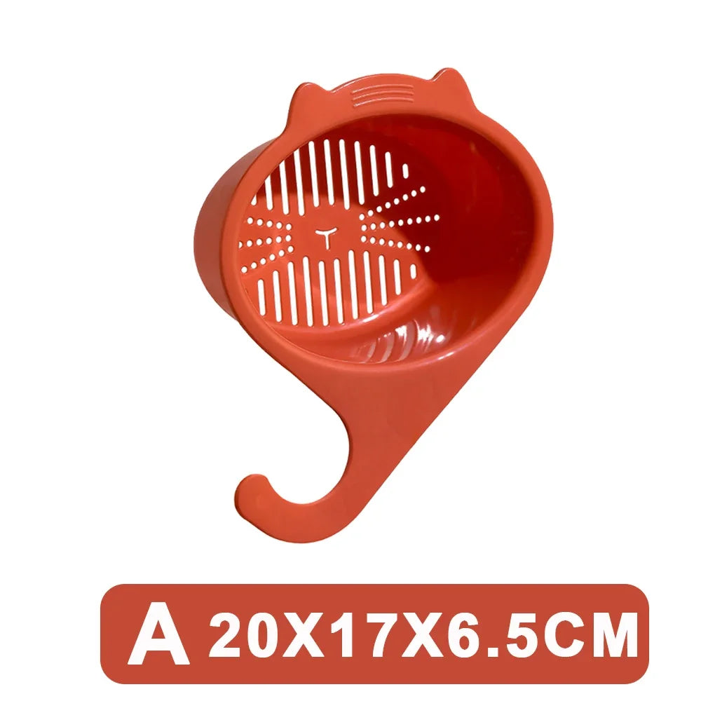 Kitchen Sink Drain Basket Multifunctional Cat Shape Faucet Filter Basket Shelf For Fruit And Vegetable Organizer Kitchen Gadgets