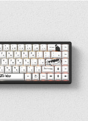 Anime Gaming Keyboard Keycaps 129 Key Set Pbt Material Five-Sided Heat Sublimation Transparent Side-Engraved Mechanical Keyboard