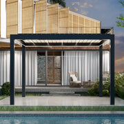 Garden Adjustable Outdoor Gazebo Customized Modern Bioclimatic Motorized Aluminium Louver Pergola
