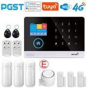 4G wireless security alarm, WIFI smart home alarm system kit, home security protection, compatible with SmartLife PGST-103