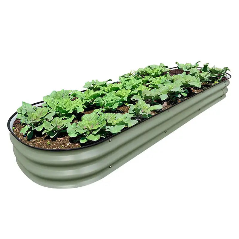 Metal Raised Garden Beds Land Guard Galvanized Raised Garden Bed Kit - Oval Large Metal Planter Garden Boxes