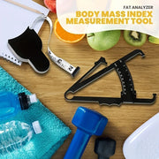 Body fat caliper and Waist Measurement Tape set - handheld fat caliper and tape combination, portable fitness measuring tool