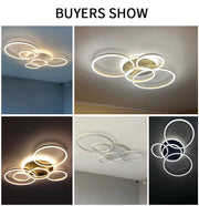 Smart Home Modern Round Design LED Ceiling Chandelier For Living Room Restaurant Bedroom Circle Rings Lighting Fixture Luminaire