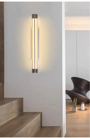 Italian living room, dining room, aisle wall lamp, sand nickel color, creative and simple glass wall lamp