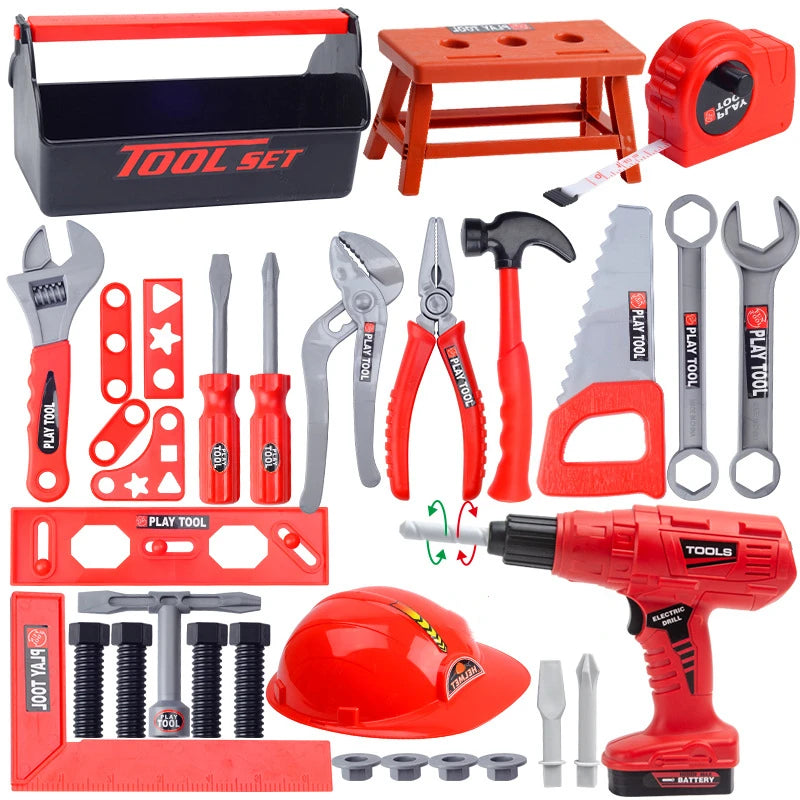 Children Toy Tool Kits Engineer Simulated Repair Tool Set Electric Drill Screwdriver Play House Toy Christmas Gift for Boys Kids