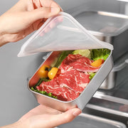 Stainless Steel Food Storage Container with Lid - Airtight Fresh-Keep Box for Fridge | Small Thickened Kitchen Organizer