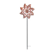 Garden Stake Metal Wind Spinners Creative Durable Gardening Plug Rotating Double Windmill Sculpture Backyard Patio