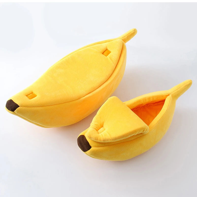Banana Cat Bed House For Winter Funny Cute Cozy Cat Mat Beds Warm Durable Portable Pet Basket Kennel Dog Cushion Cat Supplies