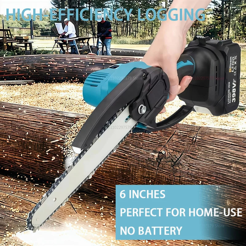 1700RPM 6 Inch Mini Cordless Li-ion Chainsaw One Hand Portable Electric Tree Wood Cutter Pruning Garden Power Tool for Makita