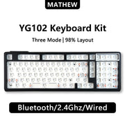 YG102 Mechanical Gaming Keyboard Kit, 102 Keys RGB Backlit Programmable Keyboard, 96% Wireless Computer Keyboard with PC Plate