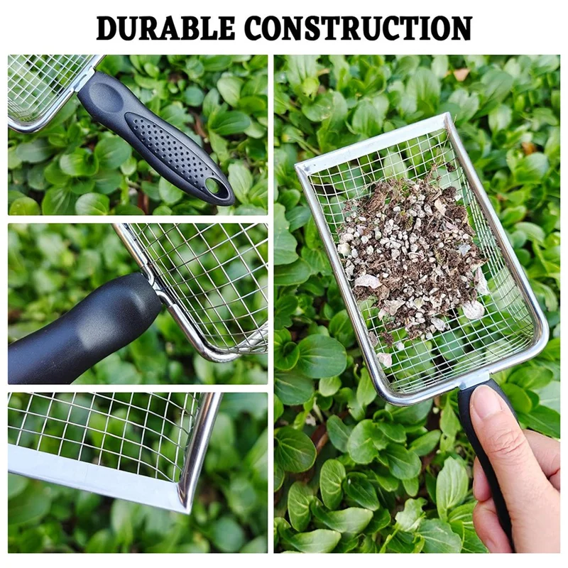 2-Pack Soil Sifter Tool For Gardening With Handles, Dirt And Compost Sifter With 3.8/5Mm Mesh For Gardenabkw