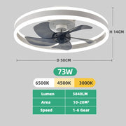 IRALAN Smart Ceiling Fan With Lights Remote Control Bedroom Decor Ventilator Lamp 6-speed wind speed led Circulator fan light
