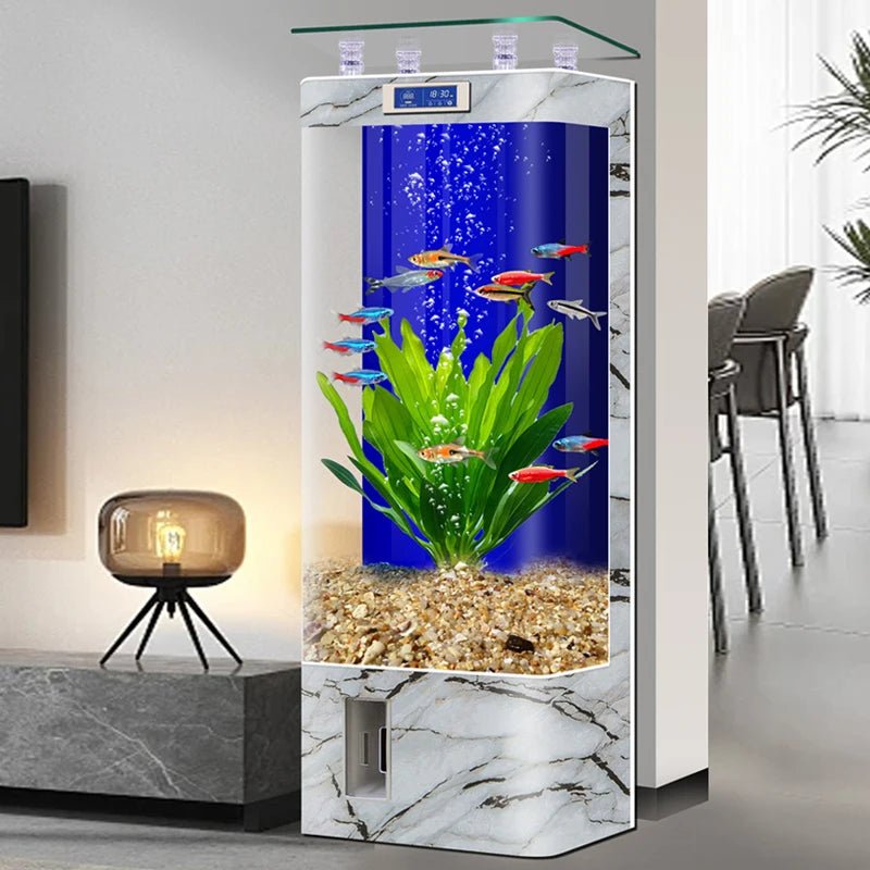 Fish Tanks Accessories New Style Aquarium Fish Bowl Modern Equipment Accent Decoration Aquarium Floor Furniture Acquario Lsyg