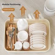 Kitchen Flip-up Drainer Dish Cabinet Household Multi-functional Moisture-proof Storage Organizer for Bowls and Utensils