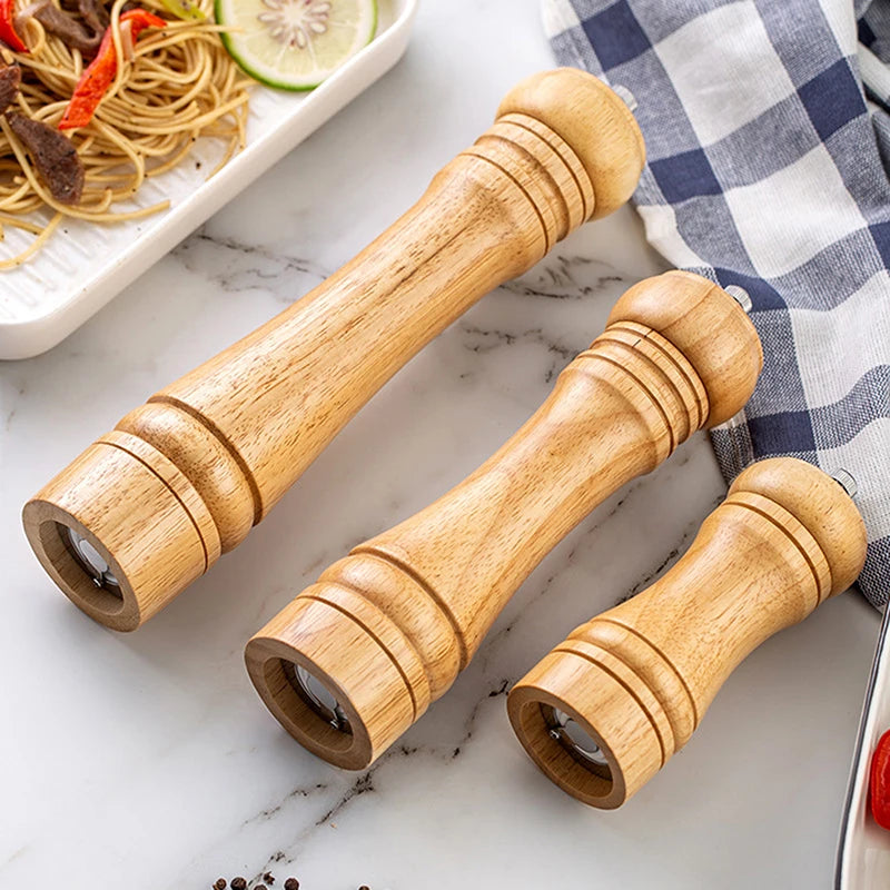 Kitchen Essential Wood Pepper Mill,Adjustable Grinder for Fresh Flavor,CeramicMechanism,Perfect Housewarming or Host Gift,3Sizes