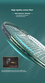 27 Inch Professional Tennis Racket Carbon Fiber All-In-One Design for Competition Training