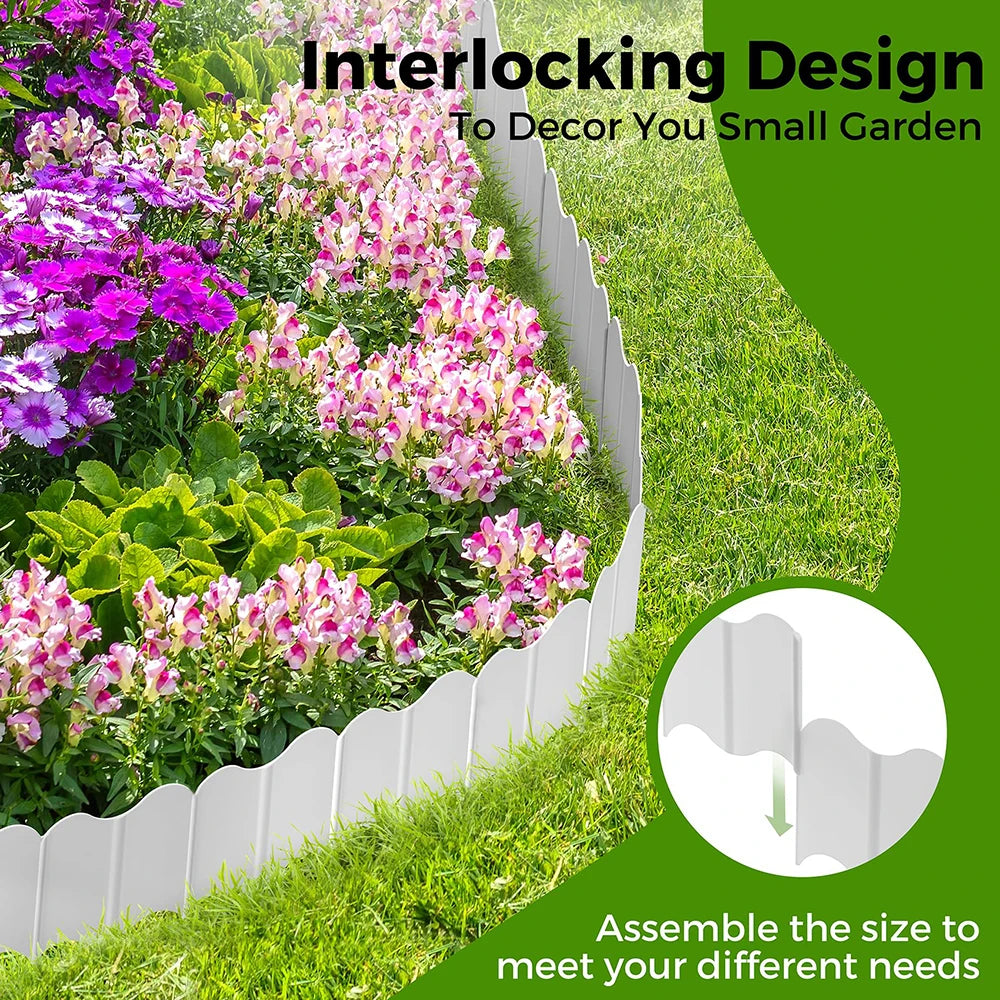 15x14cm Fixed Garden Barrier Lawn Grass Plastic Garden Edging Border Landscape Edging Garden Edge Kit Barrier To Easy Install