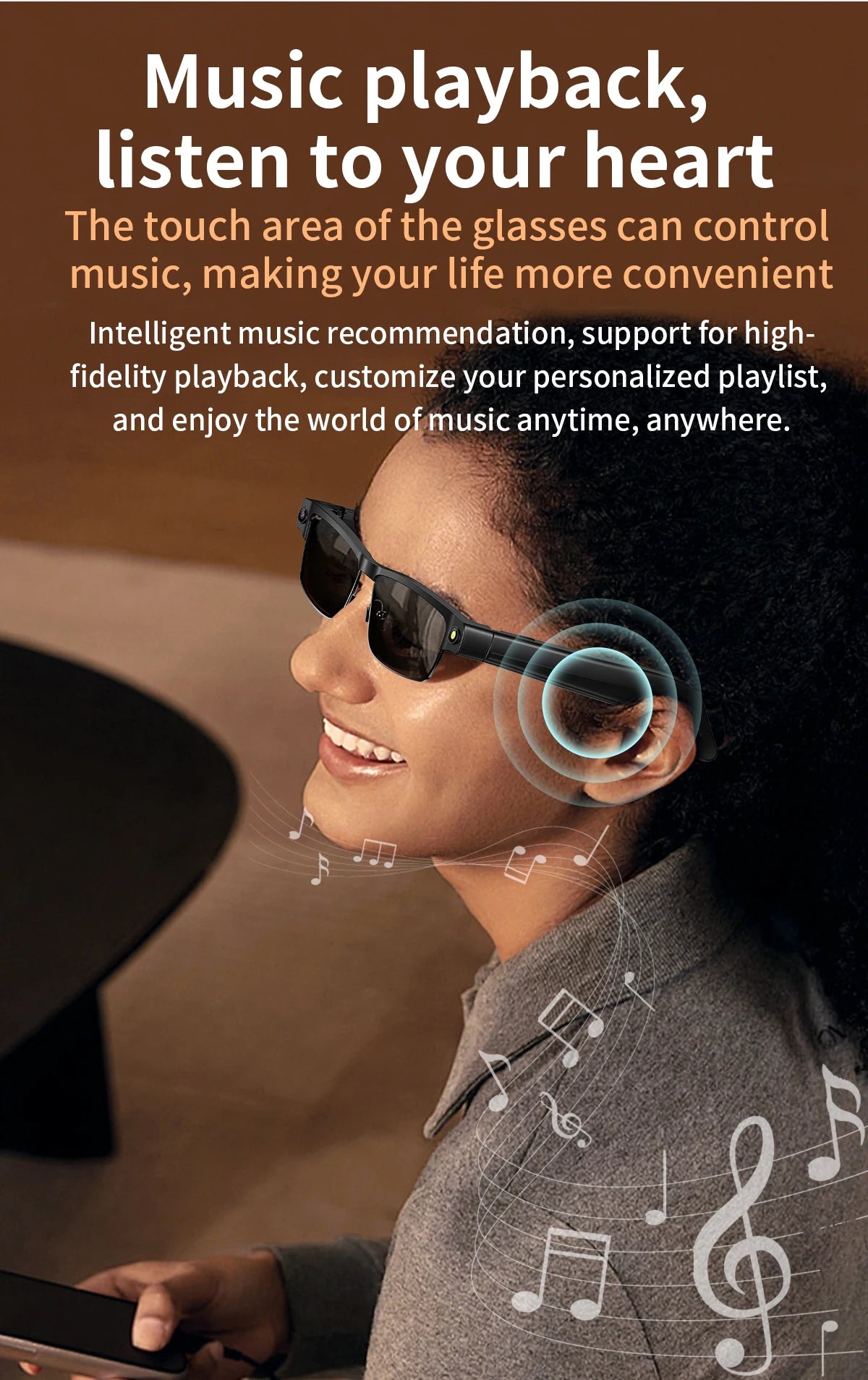 New 800W HD Camera Smart Glasses WFl Transmission Bluetooth Call AI Intelligent Voice Assistant Object Recognition Sun Glasses