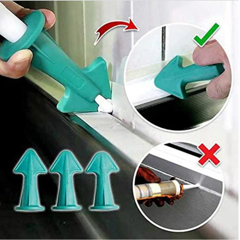 5pcs Caulking Nozzle Applicator Finishing Tool Spatula Plastic Glue Shovel Tile Brick Joints Floor Silicone Remover Grout Kit