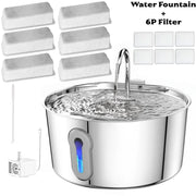 Cat Water Fountain, 4.0L Automatic Pet Fountain Stainless Steel Large Dog Water Dispenser with Quiet Pump for Cat Dog Inside