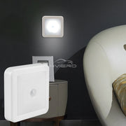 LED Night Light Smart Motion Sensor Battery USB Charging Operated Bedside Lamp Living Room Hallway Pathway Toilet Home Lighting