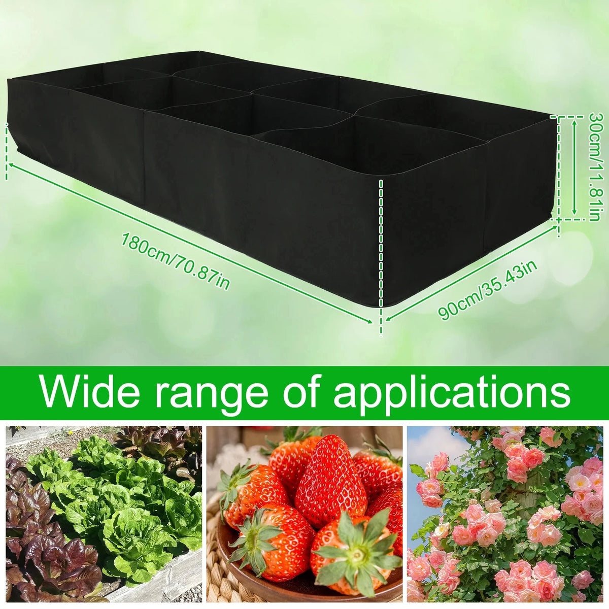 Garden Planting Bag Multi-gird Felt Growing Bag Rectangle Planting Nursery Pot Vegetable Tomato Potato Planting Container Plant