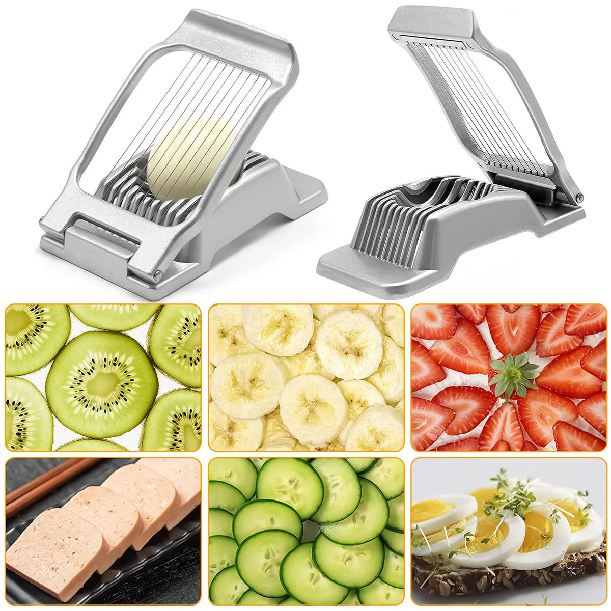Kitchen Accessories Egg Slicers Chopper Stainless Steel Fruit Salad Cutter Egg Tools Manual Food Processors Kitchen Tool Gadgets