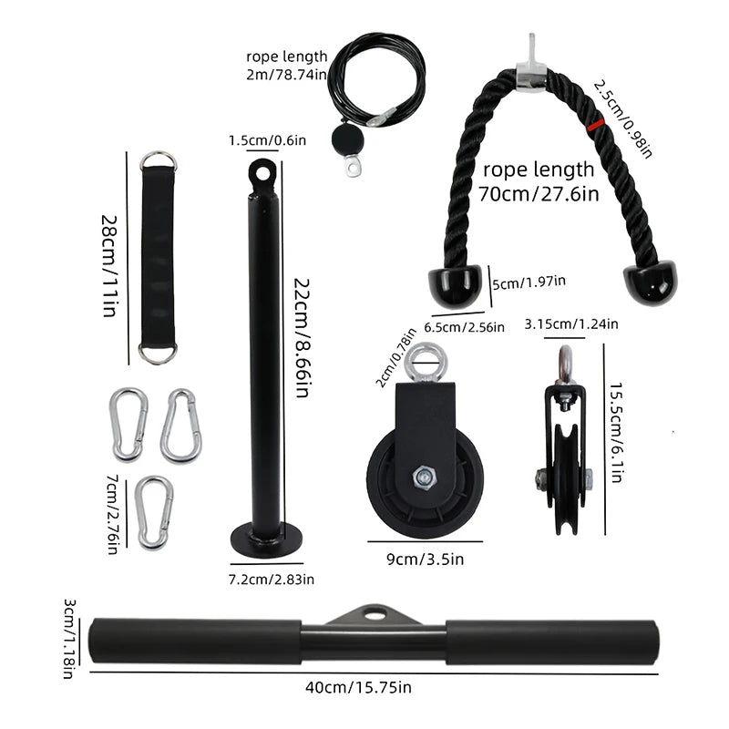 9 Pieces/Set Of Pulley Rope Fitness Equipment, Arm Strength Trainers, Home Exercise Equipment Set, Fitness Accessories