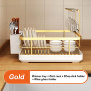 Kitchen Dish Storage Drainer Bowl Rack Sink Shelf Multifunctional Dish Drainer Countertop Chopsticks and Dishes Organizer