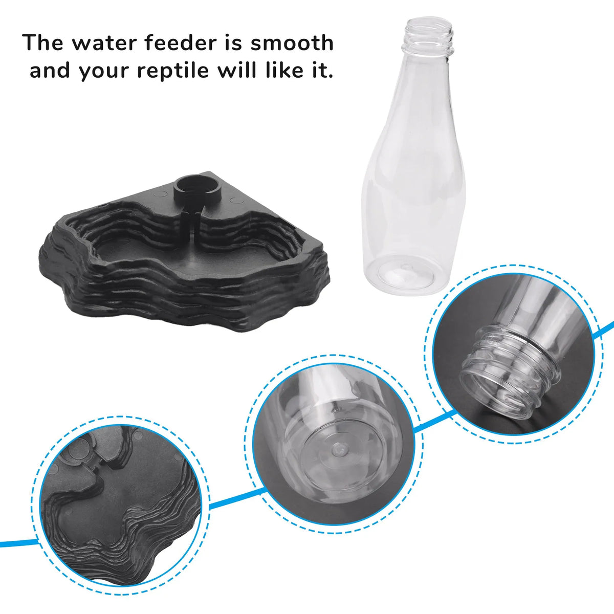 Reptile Water Feeder Automatic Water Dispenser Waterer Feeding Accessories For Turtle Frog Bearded Dragons Lizards Geckos For Te
