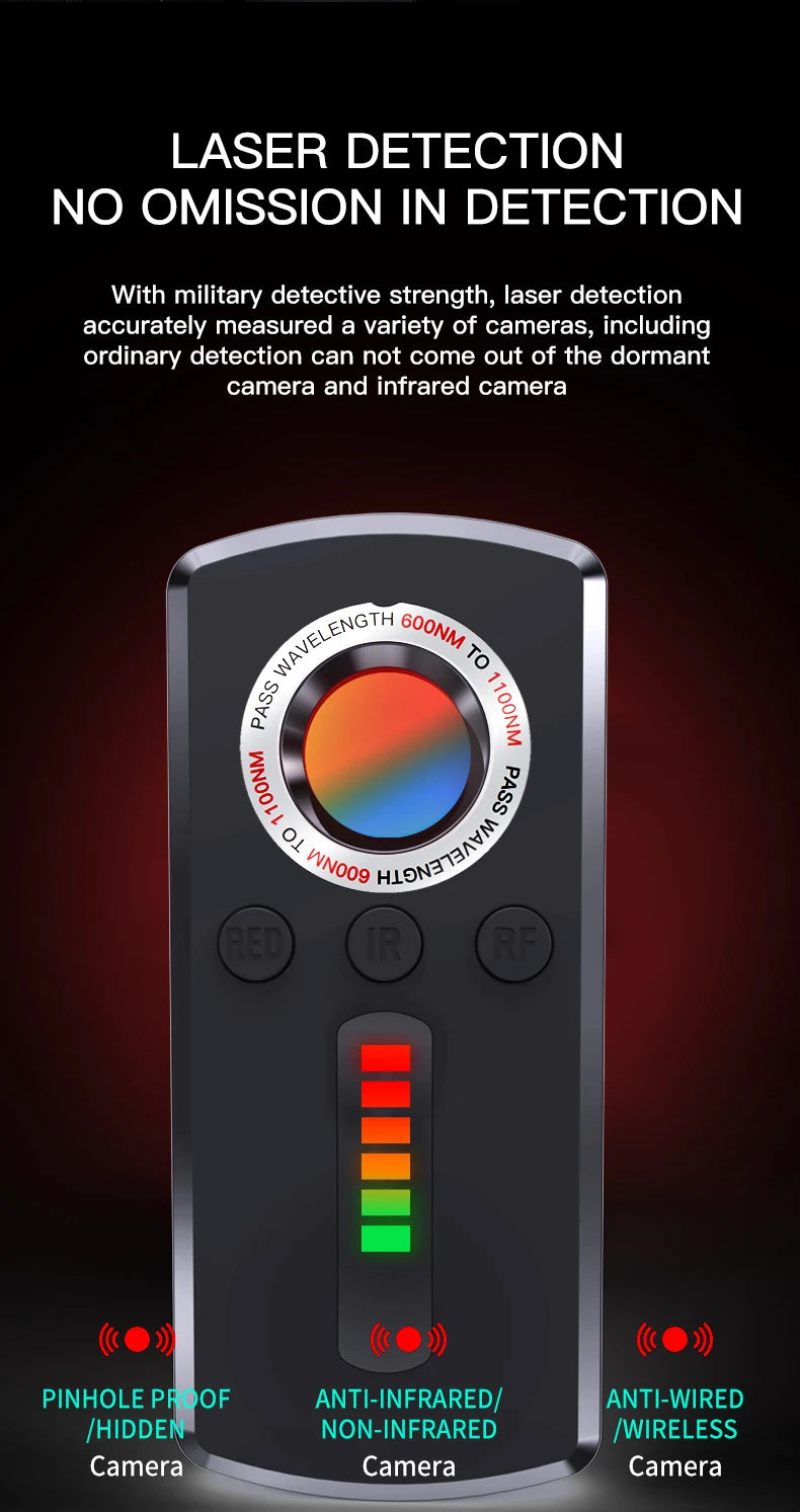 Hidden Camera Detector Anti Spy Gadget Professional Hunter Wireless Signal Car GPS Infrared Search Wiretapping Bug Mini Devices