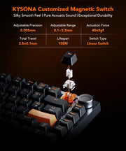 KYSONA KM82 HE Wired Gaming Keyboard Magnetic Switch 75% 82 Key 8000Hz Polling Rate PBT Ultra-Precision 0.005mm RGB For Gamer