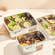 304 Stainless Steel Storage Container With Sticks Fridge Sealed Food Storage Box Large Capacity Fresh-keeping Box Oven Heatable