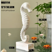 Mediterranean Style Home Decoration Accessories Wooden Crafts Starfish Conch Hippocampus Wood Carving Marine Living Room Decor
