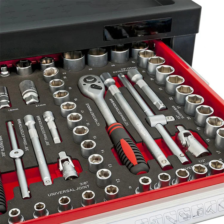 217 Tools 7 Drawers Tool Cabinet Wide Tool Trolley