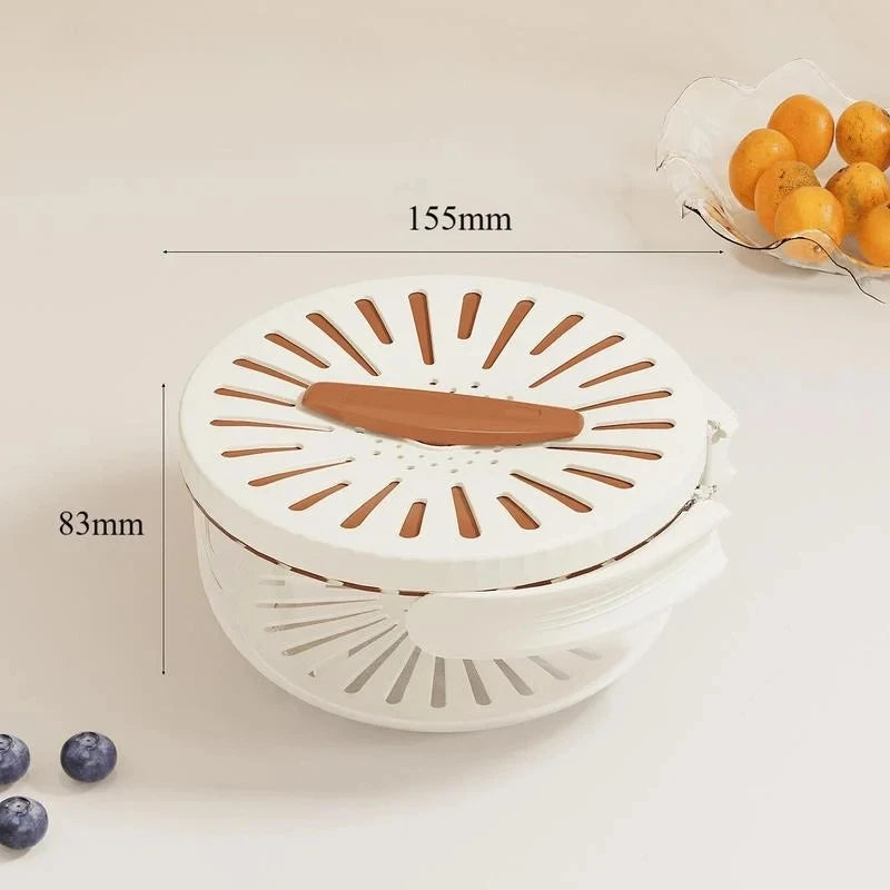 Multifunctional Drain Basket Fruit Vegetable Washing Strainer Basket WIth Lid Food Fresh Organizer Storage Box Kitchen Gadget
