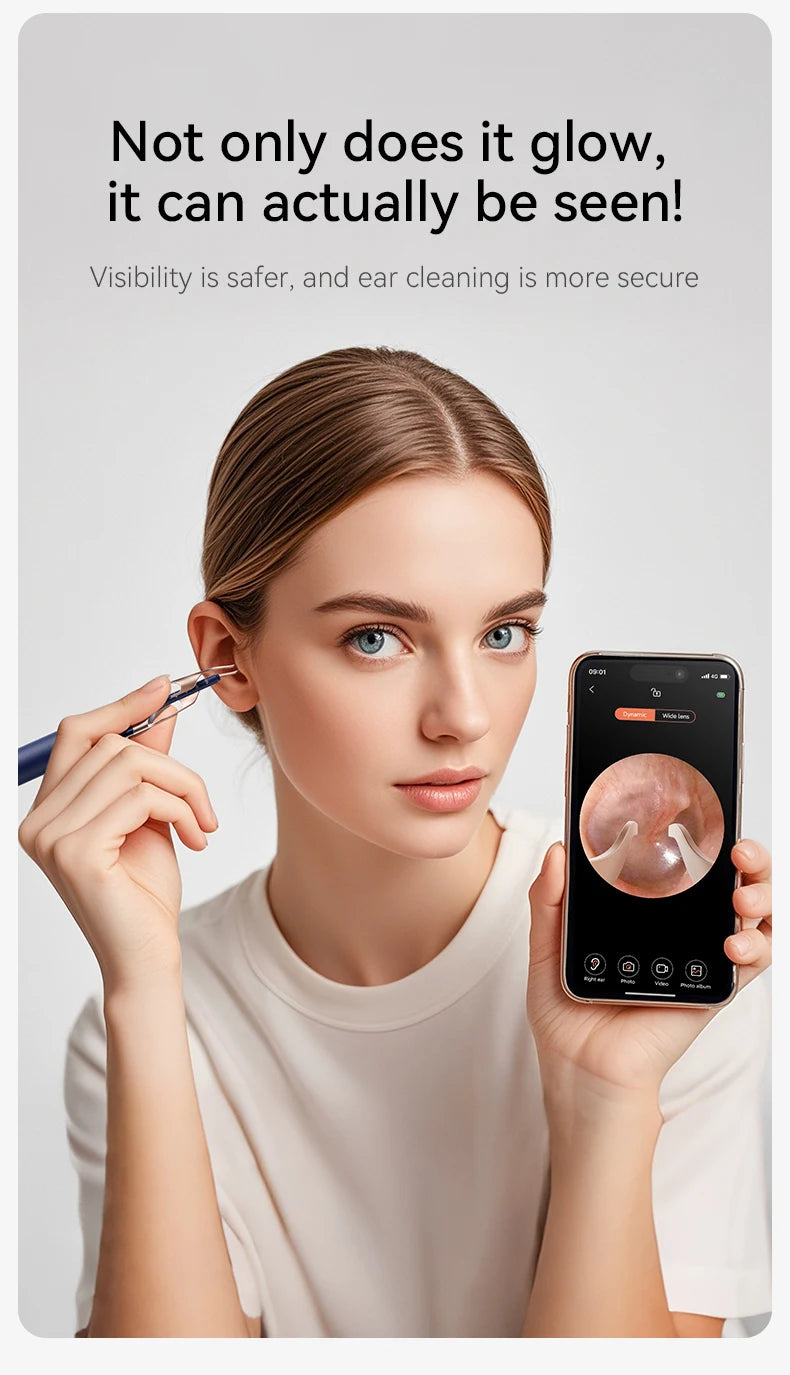 Upgraded Smart Visual Ear Wax Cleaner With Camera 800W HD Endoscope Multi-Functional Visual Ear Cleaning Tool Includes Storage