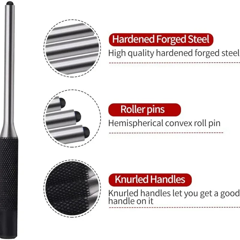 Roll Pin Punch Tool Set Storage Smithing Small Punch Long Tools Removing Repair Bench Block Roll Pin Punch Set Hammer Metric