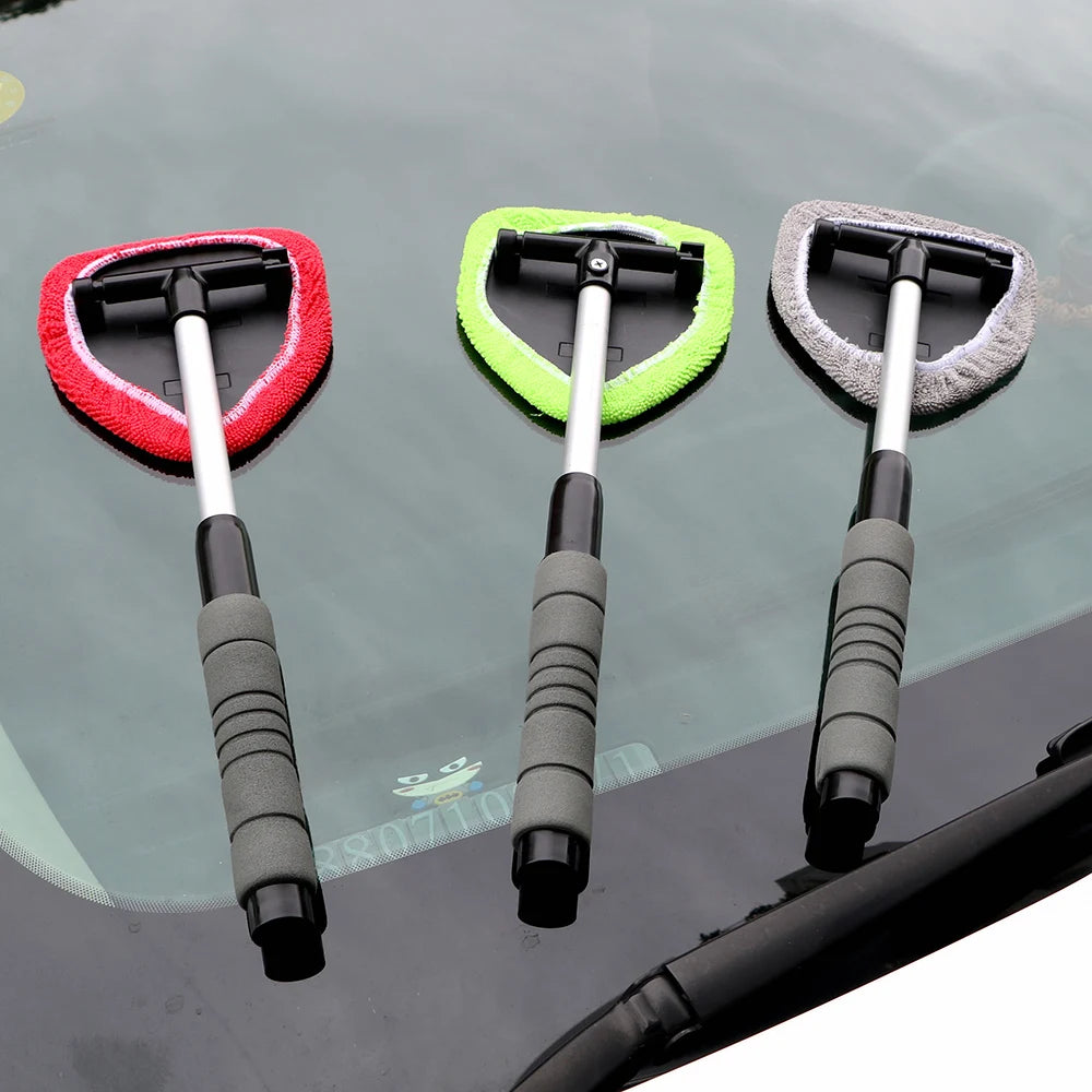 Car Windshield Cleaning Brush Microfiber Telescopic Window Glass Cleaner Car Window Cleaner Window Scraping Mist Eliminator