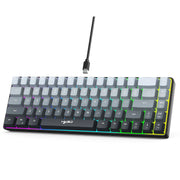 Gaming Keyboard, RGB Backlit Mini Wired Keyboard, Ultra-Compact Anti-Ghosting No-Conflict 68 Keys Membrane Gaming Wired Keyboard