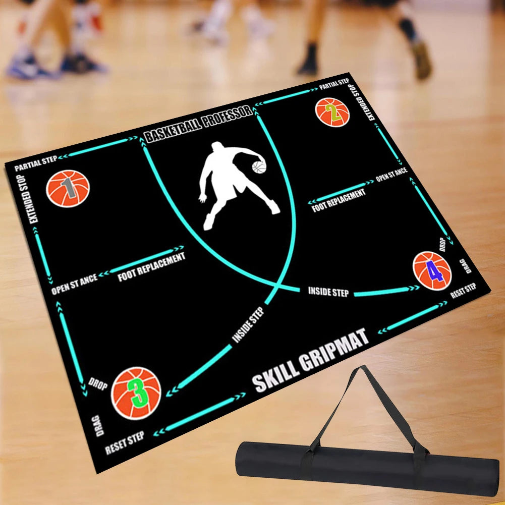 Basketball Practice Equipment Non-Slip Basketball Footstep Mat Basketball Training Mat for Youth and Adult Ball Control Training