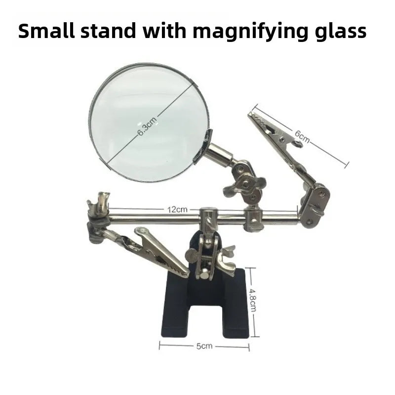 Professional Third Hand Tool with Adjustable Magnifying Glass Jeweler Soldering Clip Craft InlayWelding and PrecisionRepair Work
