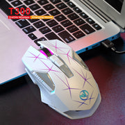 68-key gaming keyboard and mouse kit RGB backlit portable game wired membrane keyboards wireless mice mause for Home office