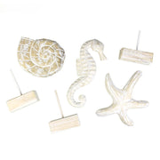 Mediterranean Style Home Decoration Accessories Wooden Crafts Starfish Conch Hippocampus Wood Carving Marine Living Room Decor
