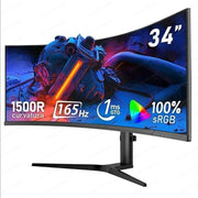 The new 34-inch 4k165hz monitor curved IPS ultra-wideband fish screen 21:9 game is 38 inches more